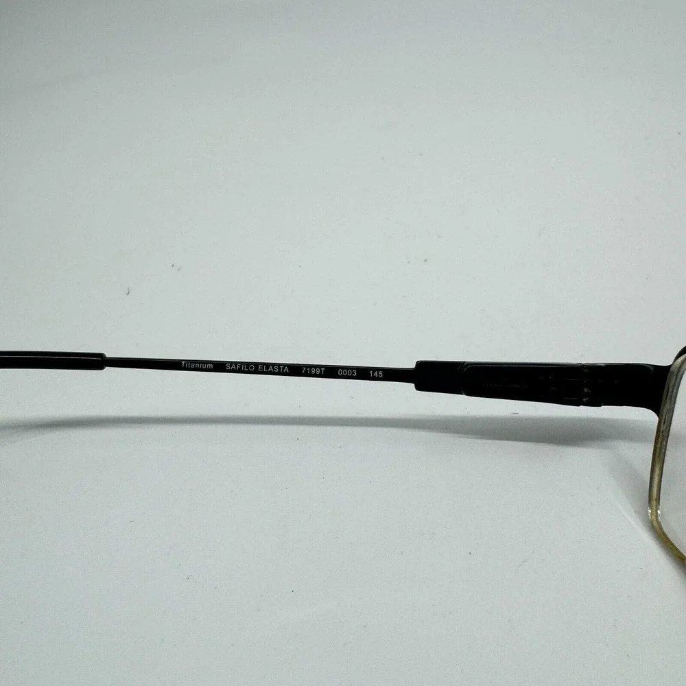 Safilo Elasta 7199T Black 0003‎ Semi Rim Titanium Eyeglasses 54-19-140 H10317